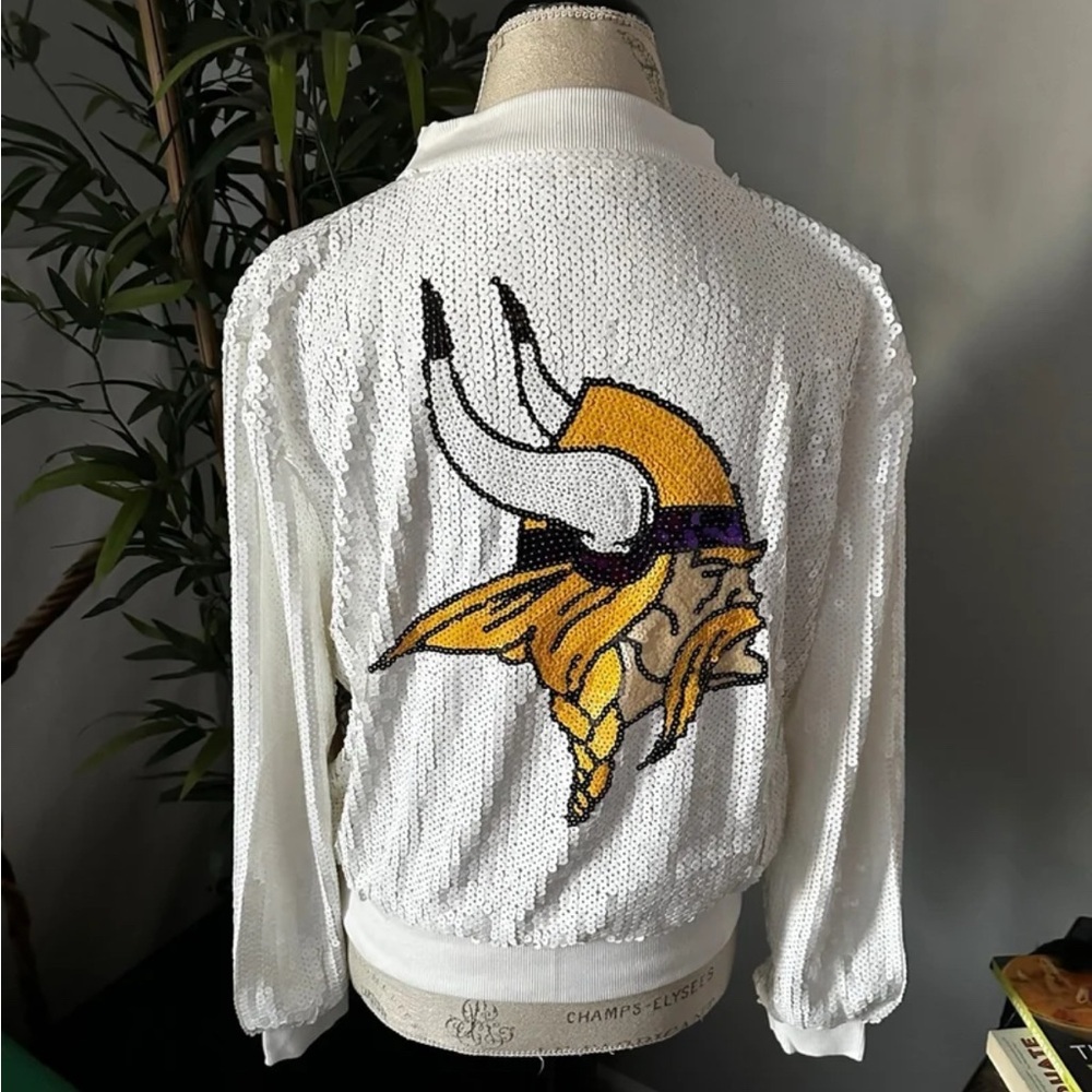 Minnesota Vikings Coat Size Medium Women glitter bling sequins